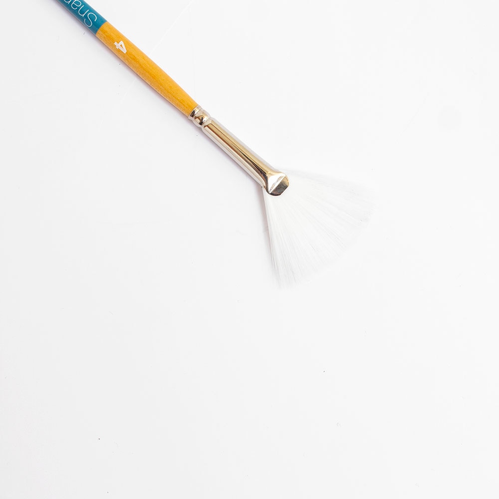 Princeton, White, Brush Fan, Art & School, Snap, Taklon, Short Handle, 4, 402237